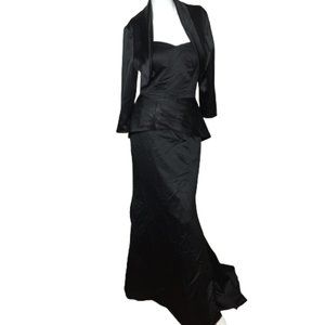 Love Size XL Ladies Black and Jacket Strapless Gown